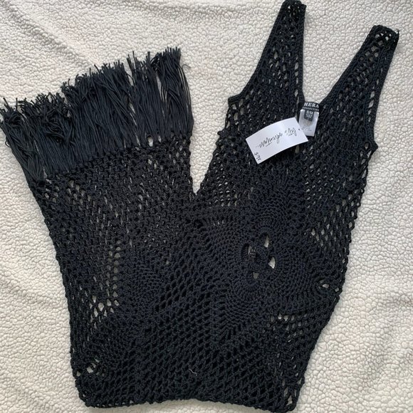 12th Tribe Dresses & Skirts - 12th Tribe Black Crochet Bodycon Festival Dress